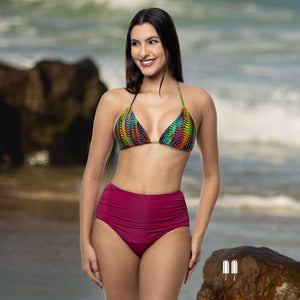 Bikini mestruale a vita alta e drappeggiato Lelambu® Cosette