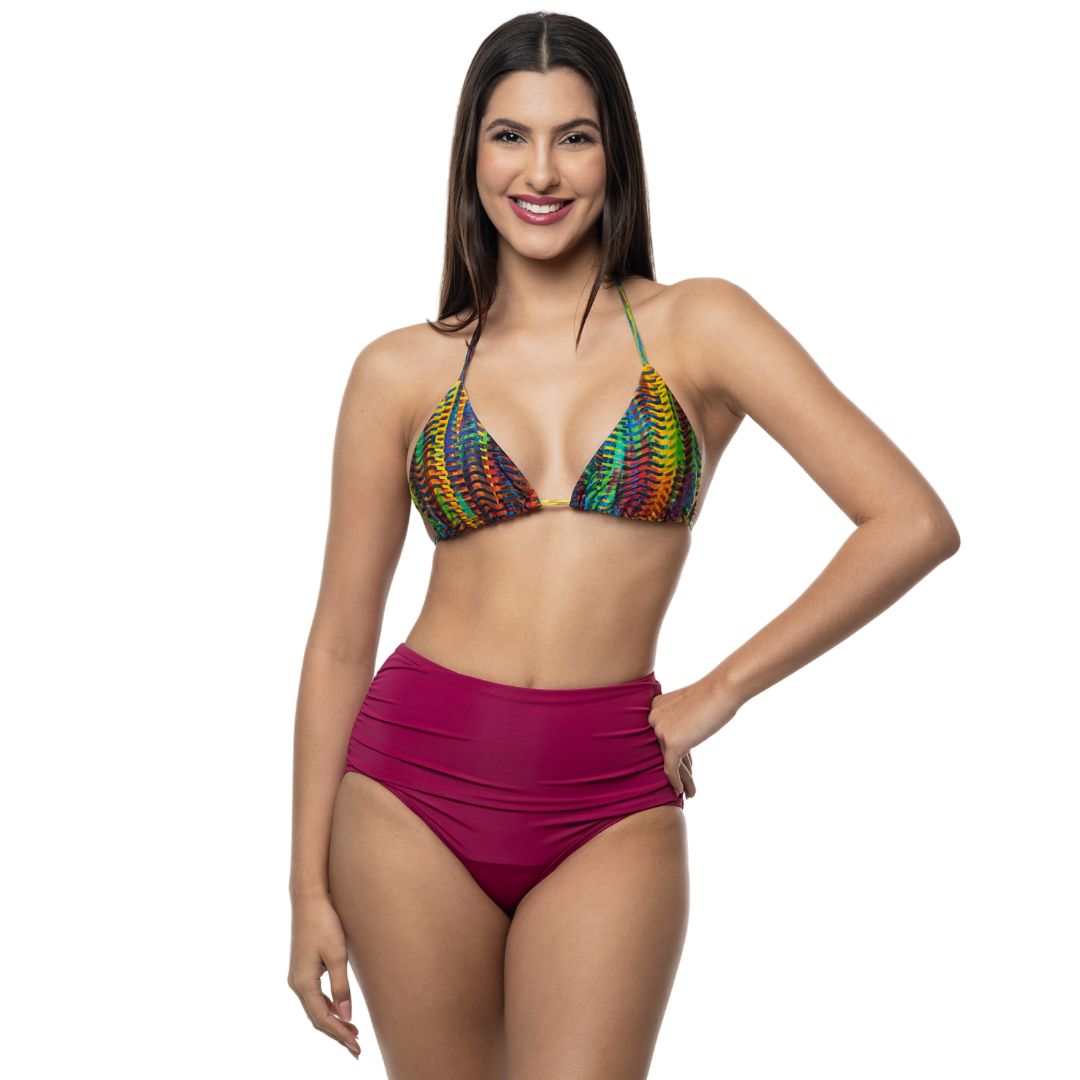 Bikini mestruale a vita alta e drappeggiato Lelambu® Cosette