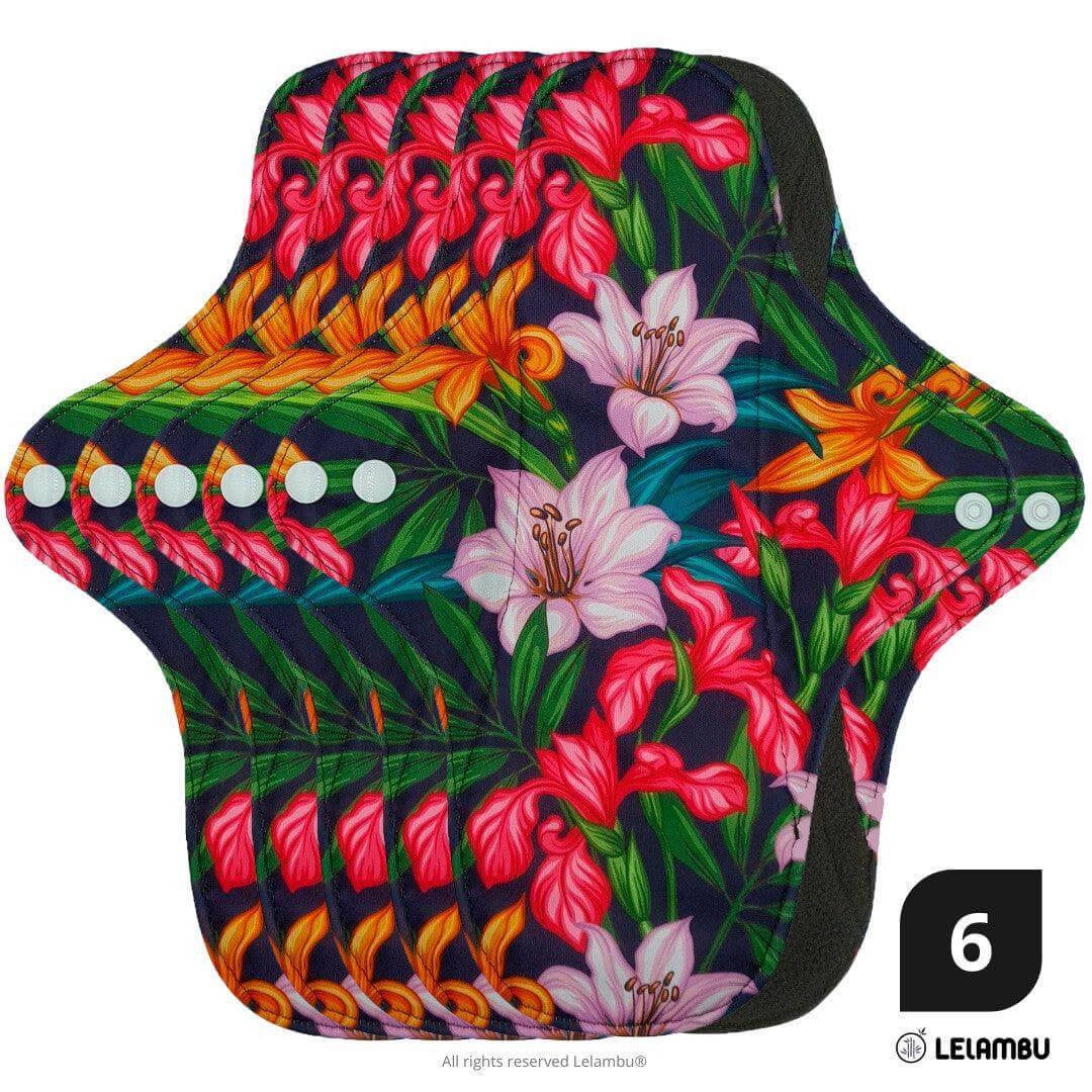 Pensos higiénicos reutilizáveis de bambú orgánico azul