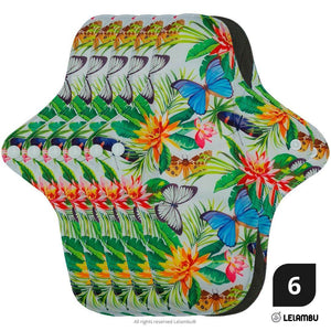 Pensos higiénicos reutilizáveis de bambú orgánico branco