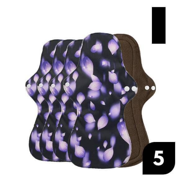 Pensos higiénicos reutilizáveis de noite com bambú lilás