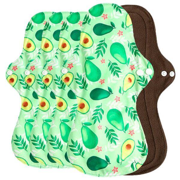 Pensos higiénicos reutilizáveis de noite com bambú verde