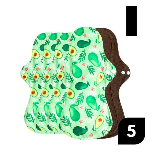 Pensos higiénicos reutilizáveis de noite com bambú verde