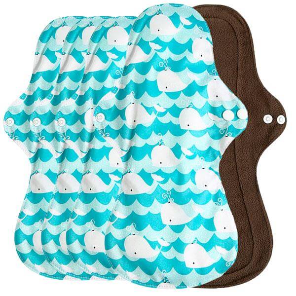 Pensos higiénicos reutilizáveis de noite com bambú azul