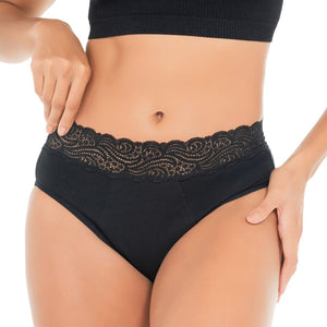 Mutanda mestruale a vita alta con pizzo Lelambu® Vittoria